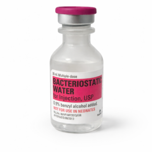 plastic clear 30ml vial with pink wrap and clear liquid